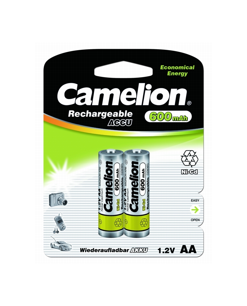Camelion AA-600mAh Ni-Cd BL-2 (ак,1