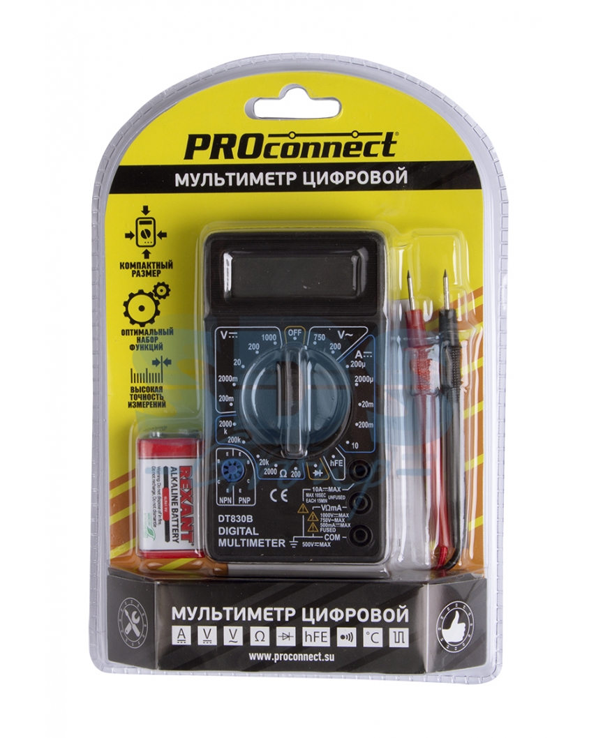 Proconnect Портативный мультиметр M830B(DT830B) 13-3011