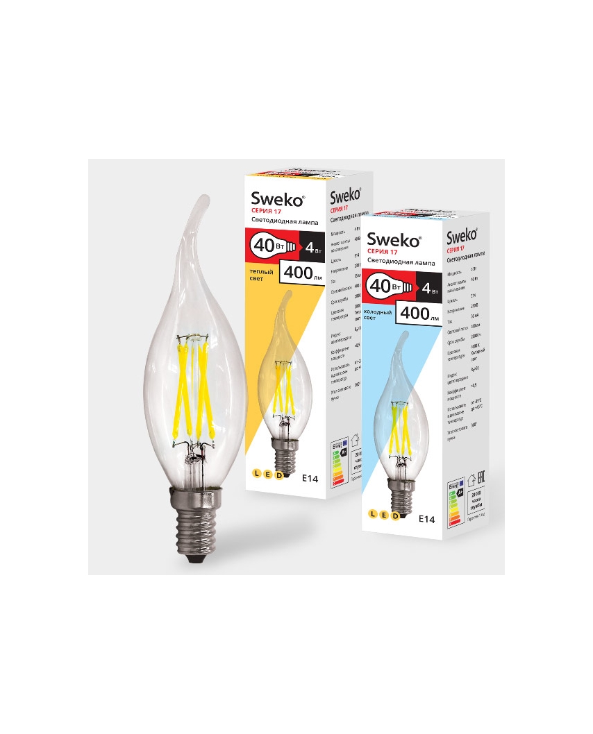 Sweko 17 серия 17LED-C35-5W-230-4000K-E14-TCLСветодиодная лампа