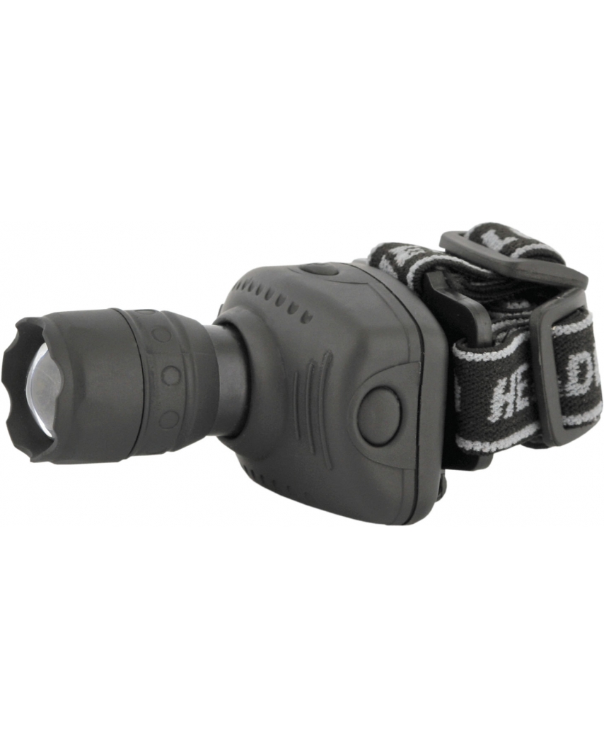 Ultraflash LED 5354(фонарь налобн,чёрный,1ватт LED.ZOOM.3реж,3XR03,ПЛАСТ,КОРОБКА)