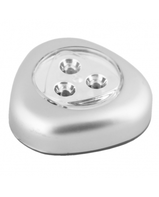 Ultraflash LED 6244 (фонарь - светильник, стикер 3XR03,, серебро, 3 LED, пластик, блистер)