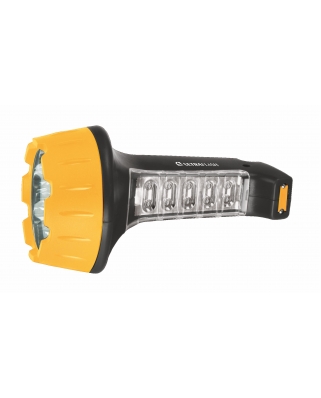 Ultraflash LED3819 (3815S) (фонарь аккум 220В, черн/желт, 15+10 LED, 2 режима, SLA, пласт, коробка)