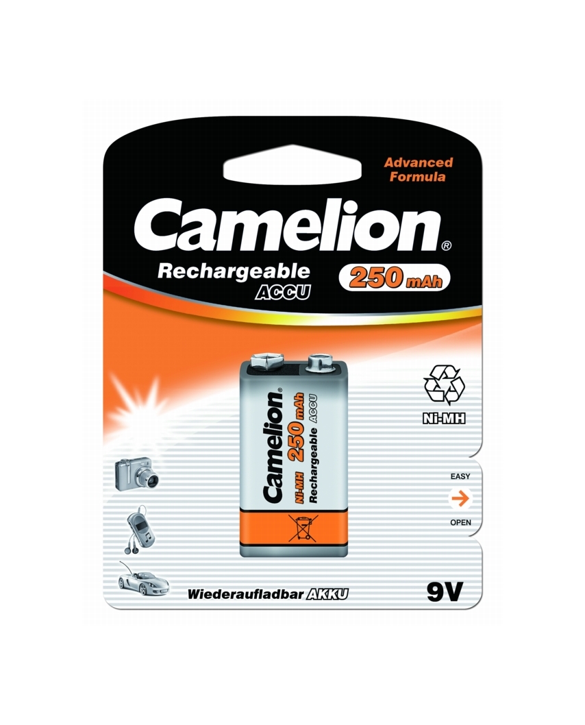 Camelion 9V-250mAh (12)Ni-Mh BL-1 (ак,9В)(12)-240