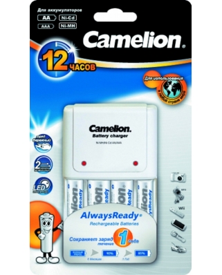Camelion BC-1010+2AA2100+2AAA800 AR (8) (2-4AA/AAA/200Ma /свет. индик./ак-ры Always Ready)