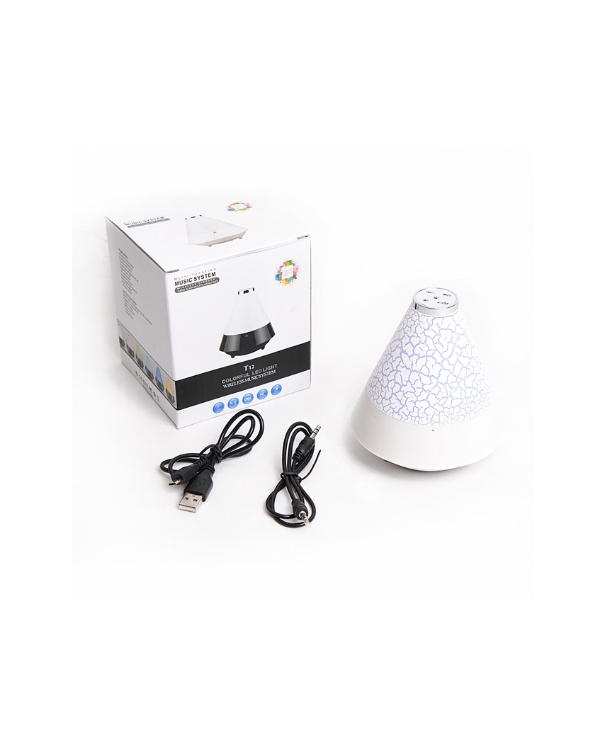 Колонка Bluetooth T12, FM, 2 режима св, разъем для microSD карты, 5В, 3Вт, АКБ 700mAh