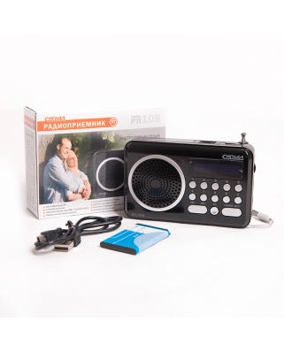 Радиоприемник "Сигнал РП-108", FM 64-108МГц, акб 400мА/ч, USB/microSD, дисплей