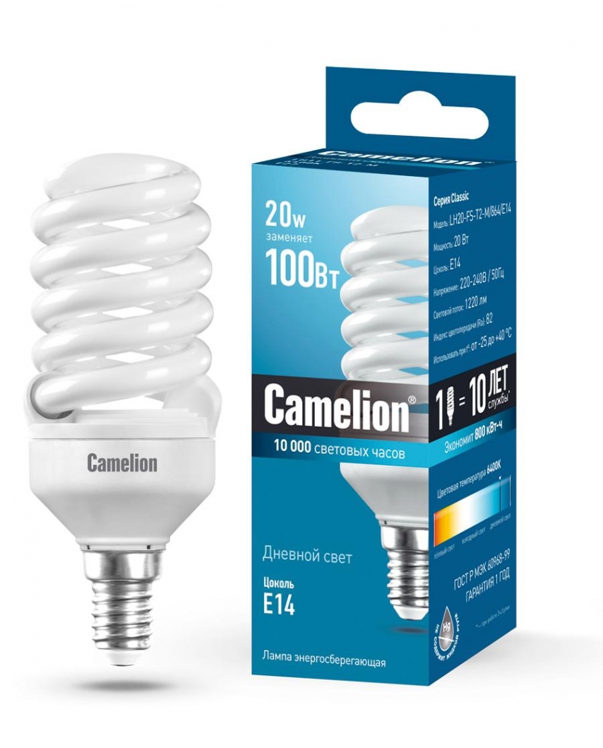 *Camelion LH20-FS-T2-M/864/E14 (энергосбер.лампа 20