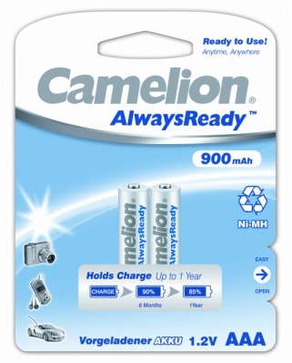 Camelion AAA-900mAh Ni-Mh Always Ready BL-2-(24)