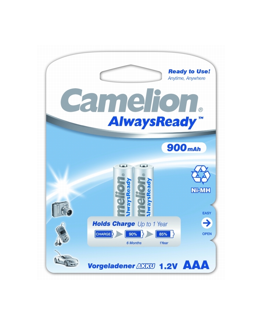 Camelion AAA-900mAh Ni-Mh Always Ready BL-2-(24)