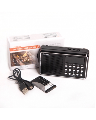 Радиоприемник "Сигнал РП-221", FM 88-108МГц, акб 400mA/h, USB/microSD, дисплей