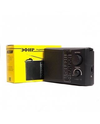 Радиоприемник "Эфир-12", FM 88-108МГц, бат. 2*R20, 220V