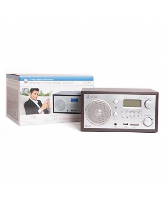 Радиоприемник "БЗРП РП-320" темн, УКВ 64-108МГц, 220V, USB/SD/AUX/BT, дисплей, часы