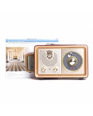 Радиоприемник "БЗРП РП-324", УКВ 64-108МГц, бат. 2*R20, 220V, USB/microSD/AUX, лупа