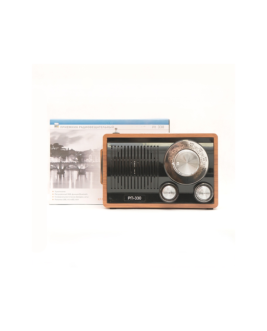 Радиоприемник "БЗРП РП-330", УКВ 64-108МГц, бат. 3*R20, 220V, USB/microSD/AUX/BT