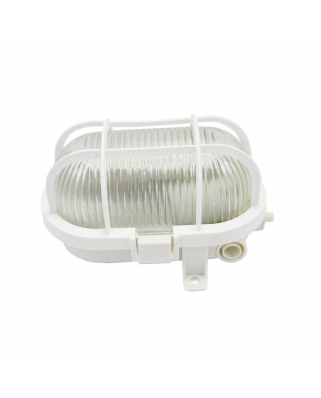 Apeyron Светильник без решетки овал белый,рас-ль стекло, Е27х60W,IP53