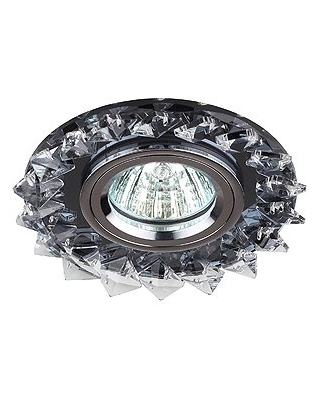 DK44 BK/WH/CH Светильник ЭРА декор "острые кристаллы" MR16,12V, 50W, черный/прозрачный/хром (1/100)