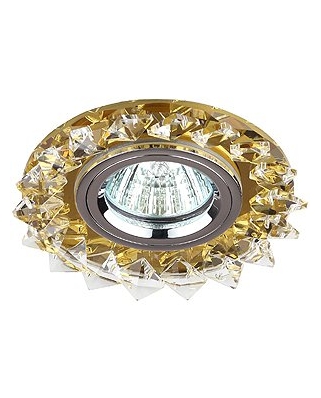 DK44 YL/WH/CH Светильник ЭРА декор "острые кристаллы" MR16,12V, 50W, желтый/прозрачный/хром (1/100)