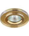 ЭРА DK7 SH GD Светильник ЭРА декор стекло круглое MR16,12V, 50W, GU5,3 серебряный блеск золото 