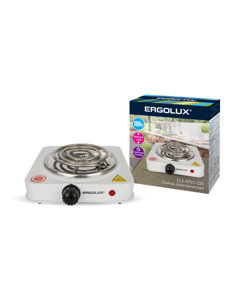 ERGOLUX ELX-EP01-C01 белая (электроплитка, 1 конф