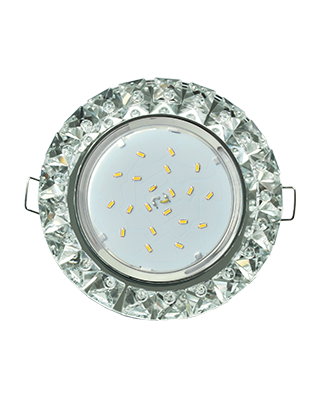 Ecola GX53 H4 Glass Круг с крупными стразами Конус/фон зерк./центр.часть хром 52x120 FK53RGECB
