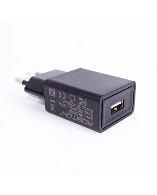 ROBITON Адаптер/Блок питания USB2100, AC/DC 5В, 2.1A, импульсный, USB гнездо, черный
