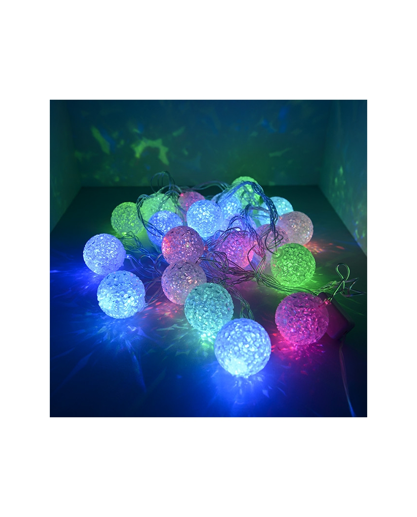 Гирлянда светодиодная "Снежок", SE-SNOW-320AA, 2хАА, 20 LED, мульти (7цв
