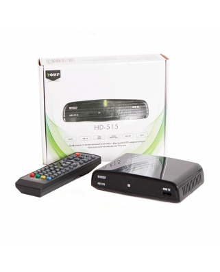 Ресивер эфирный цифровой DVB-T2 HD HD-515 пластик, Эфир