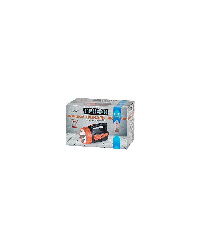 Трофи TSP3W Фонарь Акку 4V2Ah, 3W LED, ЗУ 220V, ка