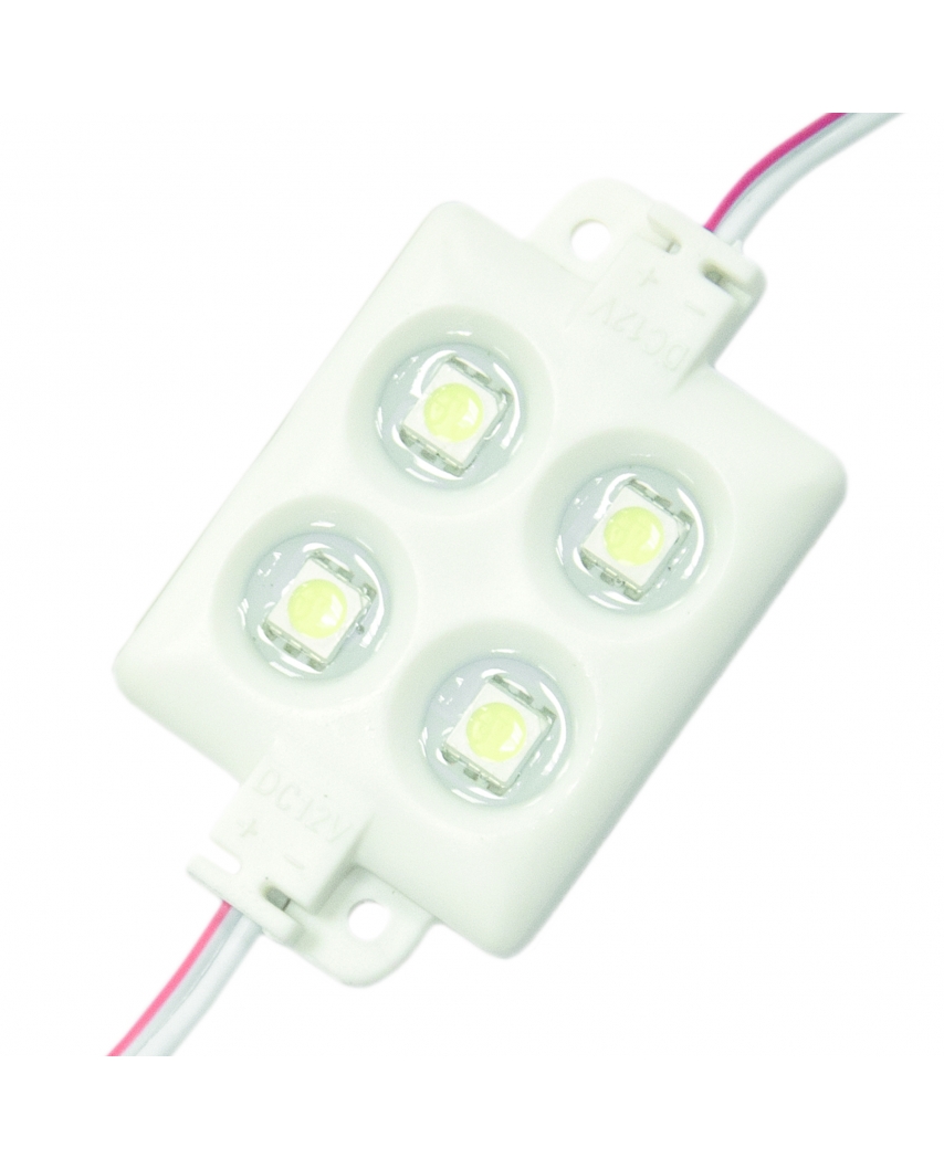 Apeyron Модуль светодиодный, 12В, 1 Вт, 4*smd 5050,22Лм/д, IP67, 6500 К,силиконовая залив 02-05 