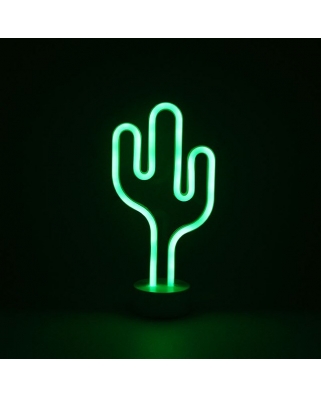 Apeyron Светодиодный настольный неоновый светильник "Кактус", 3Вт,3*АА, цвет свечения зеленый 12-67 