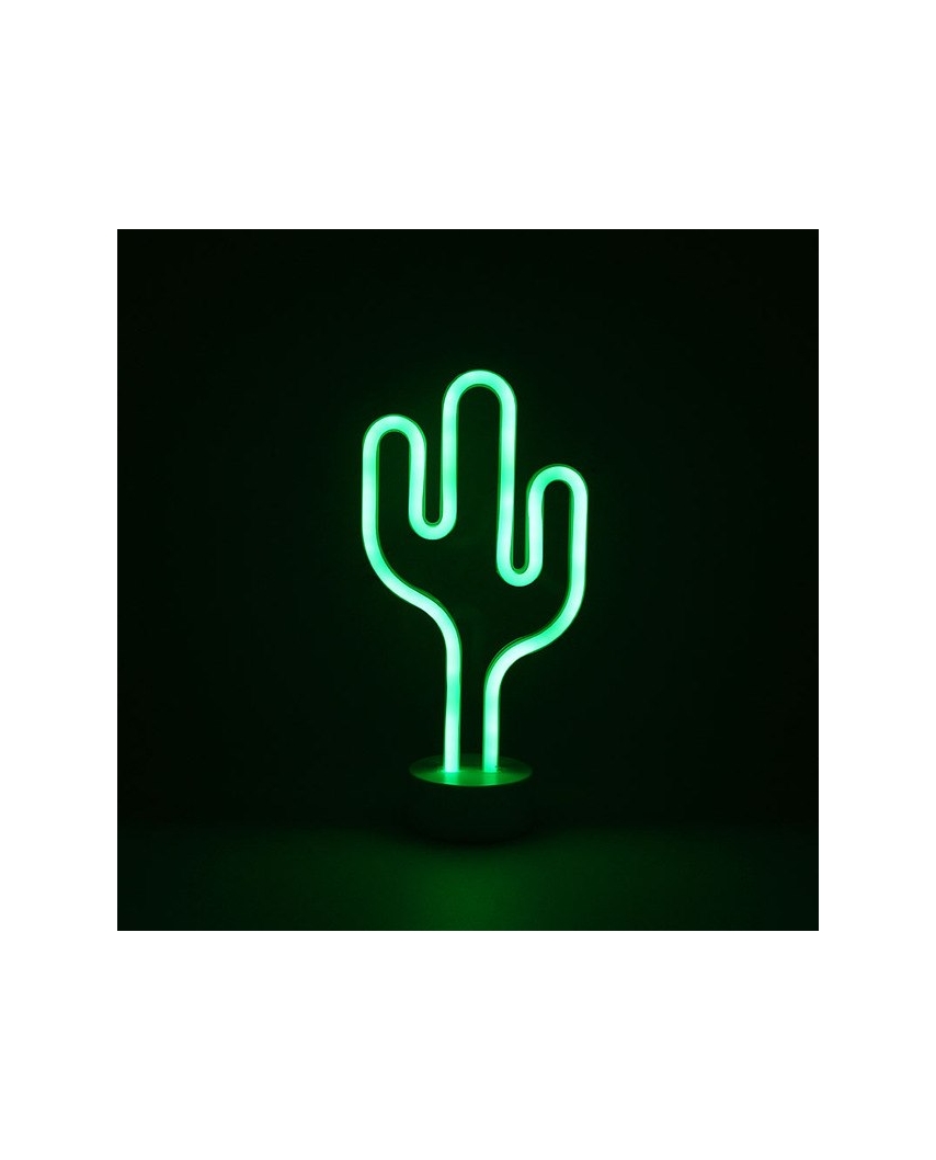 Apeyron Светодиодный настольный неоновый светильник "Кактус", 3Вт,3*АА, цвет свечения зеленый 12-67