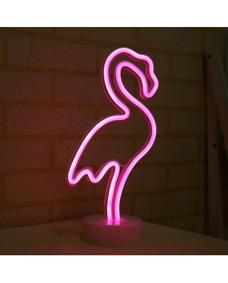 Apeyron Светодиодный настольный неоновый светильник "Фламинго",3Вт, питание 3*АА 12-69 