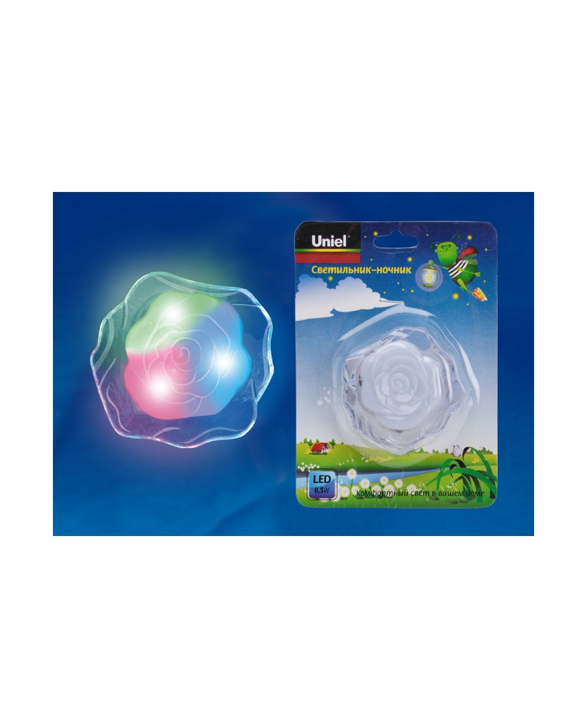 DTL-302-Роза/Pearl/4LED/0,5W Светильник-ночник. Блистерная упаковка