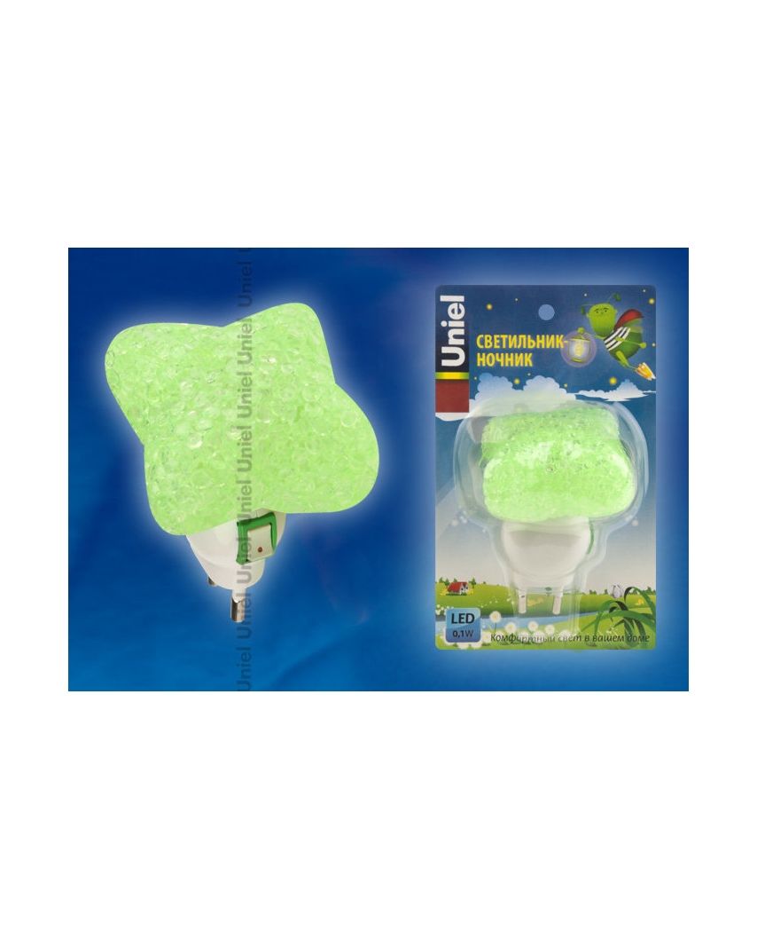DTL-309-Звездочка/GREEN/1LED/0,1W Светильник-ночни