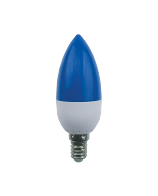 Ecola candle LED color 6,0W 220V E14 Blue свеча Синяя матовая колба 103x37 C4TB60ELY