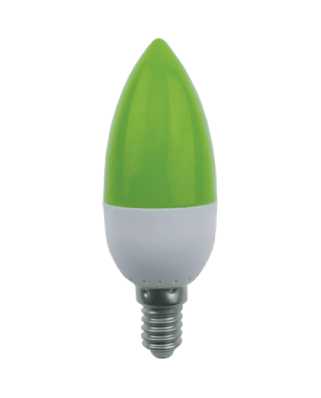 Ecola candle LED color 6,0W 220V E14 Green свеча Зеленая матовая колба 103x37 C4TG60ELY