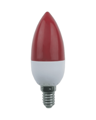Ecola candle LED color 6,0W 220V E14 Red свеча Красная матовая колба 103x37 C4TR60ELY