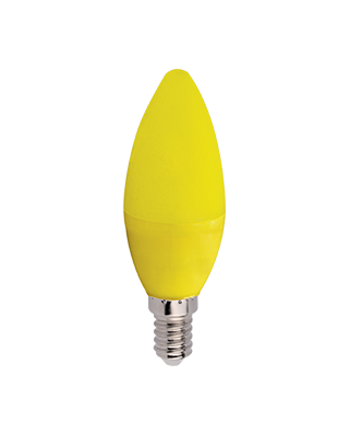 Ecola candle LED color 6,0W 220V E14 Yellow свеча Желтая матовая колба 103x37 C4TY60ELY