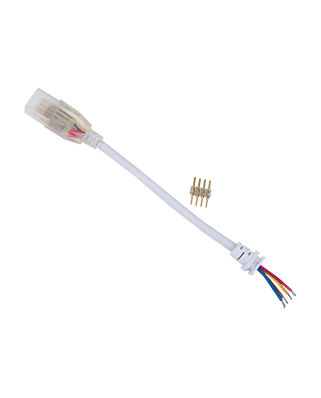 Ecola LED strip 220V connector кабель RGB 150мм с муфтой и разъемом IP68 для ленты RGB 14x7