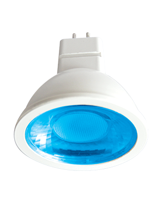 Ecola MR16 LED color 4,2W 220V GU5.3 Blue Синий прозрачное стекло 47х50 M2CB42ELC