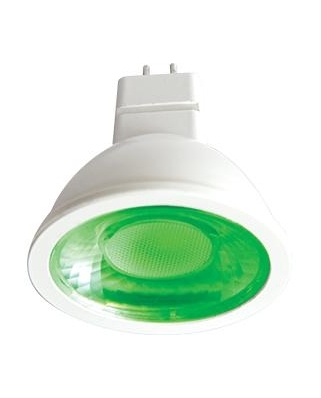 Ecola MR16 LED color 4,2W 220V GU5.3 Green Зеленый (насыщенный цвет) прозрачное стекло (композит