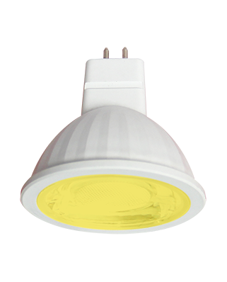 Ecola MR16 LED color 4,2W 220V GU5.3 Yellow Желтый (насыщенный цвет) прозрачное стекло (композит