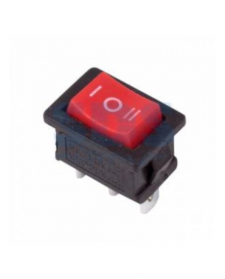 REXANT Выключатель клавиш 250V 6А (3с) ON-OFF-ON красн с нейтралью Mini (RWB-205, SC-768) 36-2144*