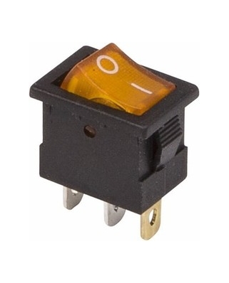 REXANT Выключатель клавишный 12V 15А (3с) ON-OFF желтый с подсв Mini (RWB-206-1, SC-768) 36-2172
