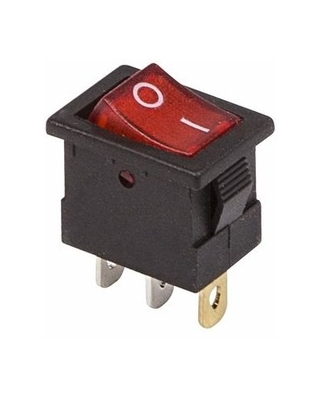 REXANT Выключатель клавишный 12V 15А (3с) ON-OFF красный с подсв. Mini (RWB-206-1, SC-768) 36-2170