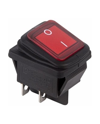 Выключатель клавишный 250V 15А (4с) ON-OFF красный с подсв ВЛАГОЗАЩИТА (RWB-507) REXANT 36-2360