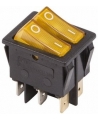 REXANT Выключатель клавишный 250V 15А (6с) ON-OFF желтый с подсв ДВОЙНОЙ (RWB-511, SC-797) 36-2413