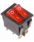 REXANT Выключатель клавишный 250V 15А (6с) ON-OFF красный с подс ДВОЙНОЙ (RWB-511, SC-797)36-2410