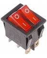 REXANT Выключатель клавишный 250V 15А (6с) ON-OFF красный с подс ДВОЙНОЙ (RWB-511, SC-797)36-2410