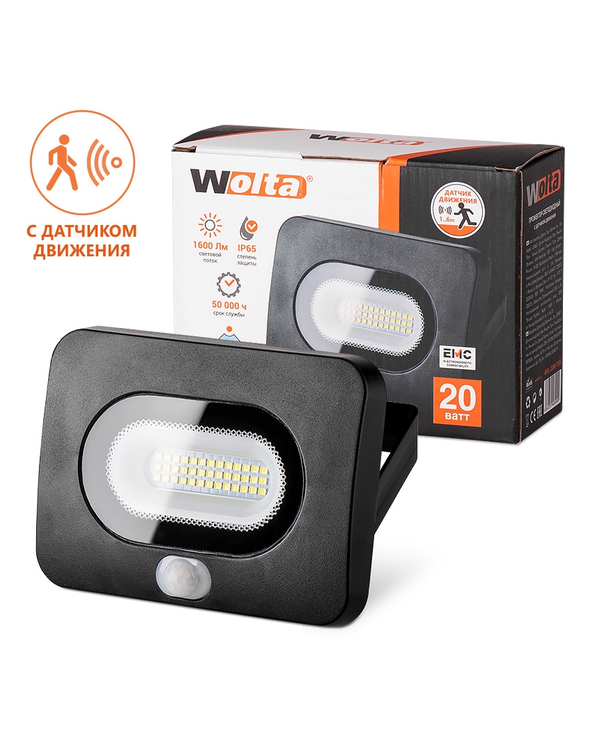 WOLTA Светодиодный прожектор WFL-20/05S, 5500K, 20 Вт LED, IP65